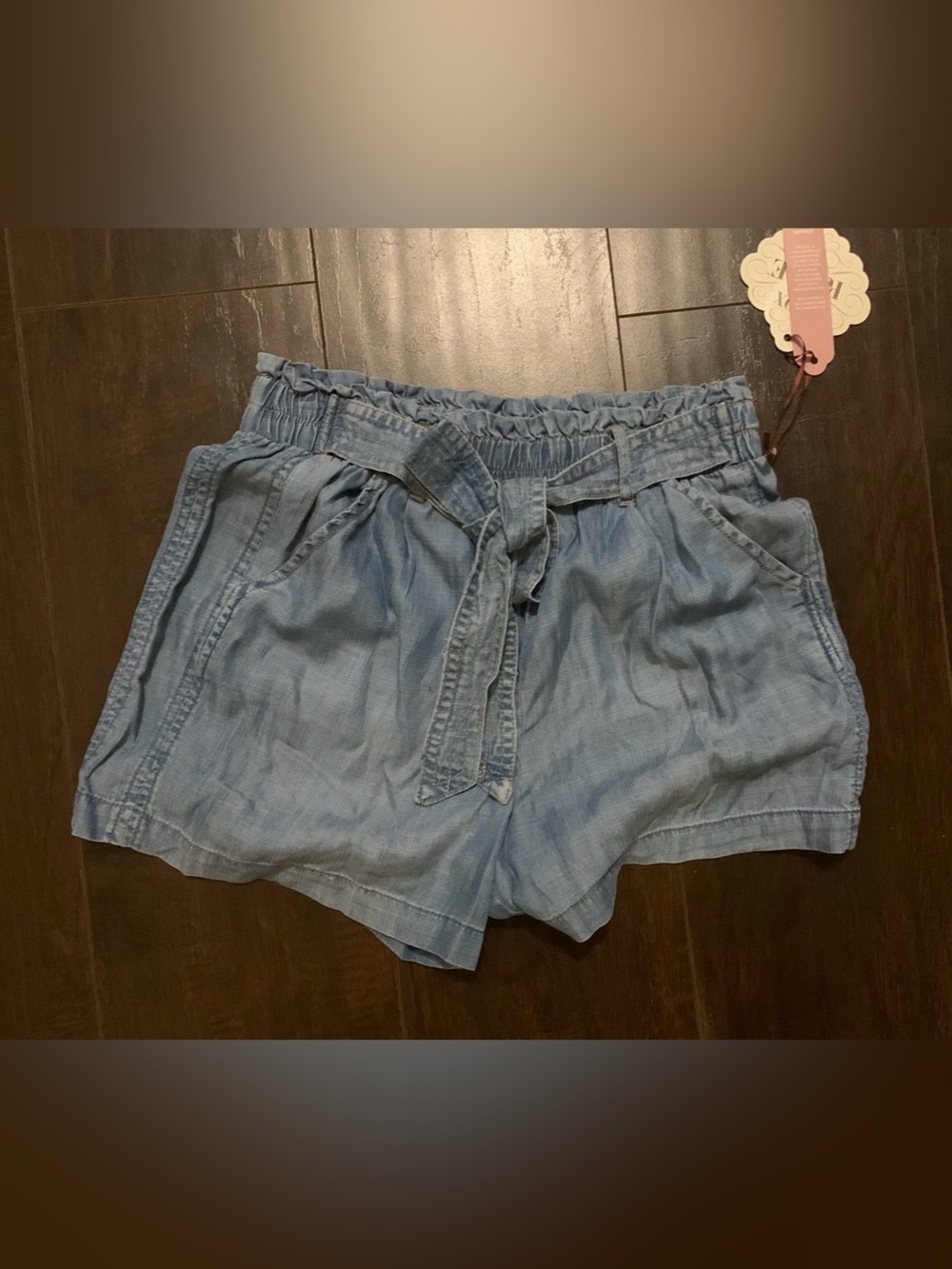 Knox Rose Light Blue High-Waist Tie-Belt Casual Shorts